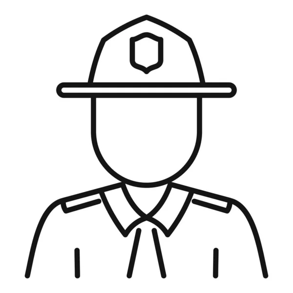 Εικονίδιο χωριού αστυνομικός, περίγραμμα στυλ — Διανυσματικό Αρχείο