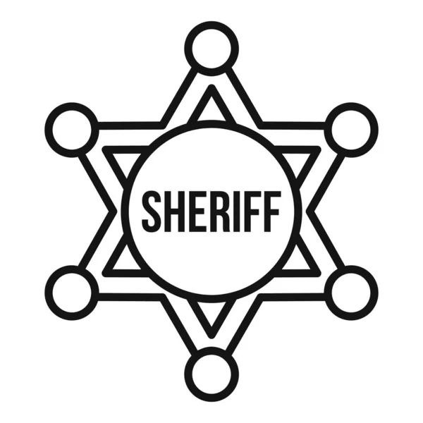 Sheriff-Star-Ikone, Outline-Stil — Stockvektor