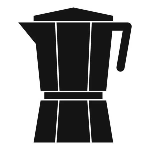 Ocelová ikona hrnce kávy, jednoduchý styl — Stockový vektor