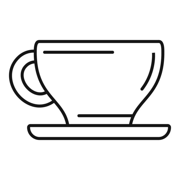 Heiße Kaffeetasse Ikone, umrissener Stil — Stockvektor
