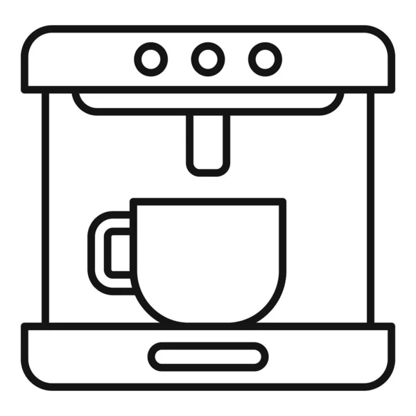 Icono de la máquina de café moderna, estilo de esquema — Vector de stock