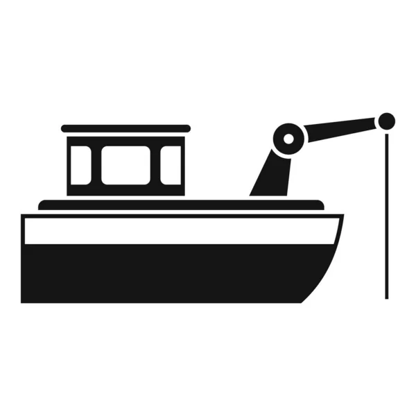 Icône bateau de pêche, style simple — Image vectorielle