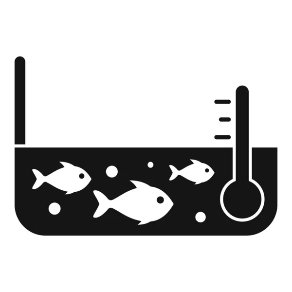 Ícone de piscina de fazenda de peixe, estilo simples — Vetor de Stock