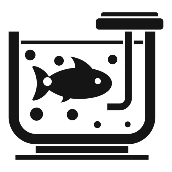 Peixe no ícone do aquário, estilo simples — Vetor de Stock