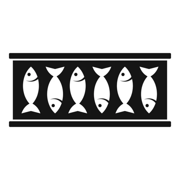 Fischbüchsen-Ikone, einfacher Stil — Stockvektor