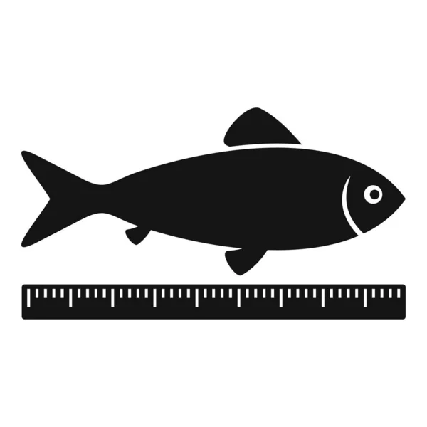Zuchtfische Länge Symbol, einfacher Stil — Stockvektor