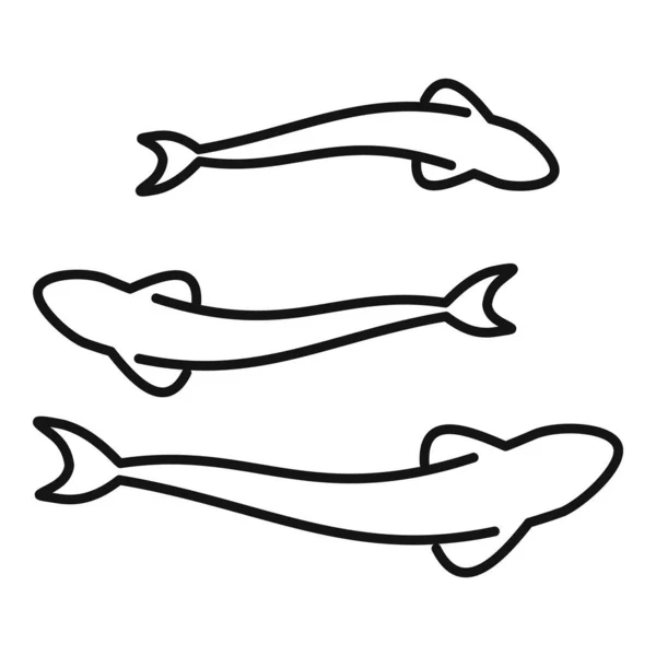 Ikona kultury hodowli ryb, styl zarysu — Wektor stockowy