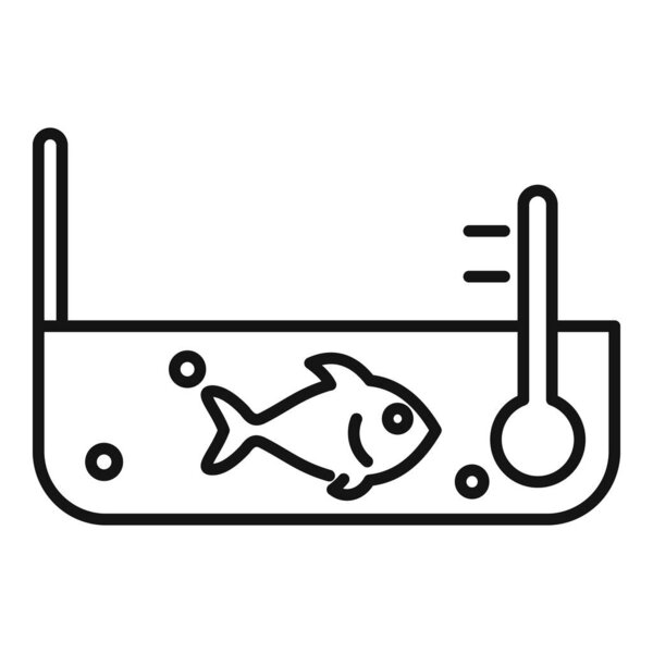 Fish farm pool icon, outline style