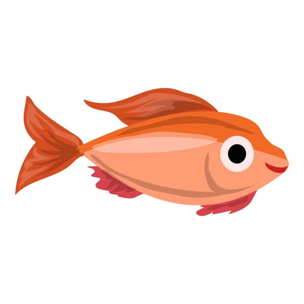 Ikon ikan akuarium, gaya kartun - Stok Vektor