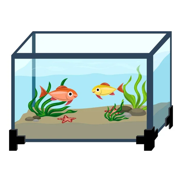 Aquarium in room icon, cartoon style — Stock Vector