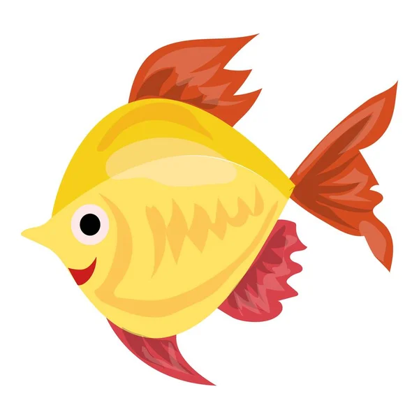 Aquarium gold fish icon, cartoon style — Stock Vector