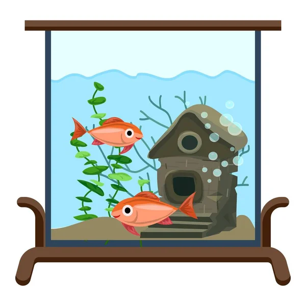 Ícone da sala das crianças do aquário, estilo dos desenhos animados — Vetor de Stock