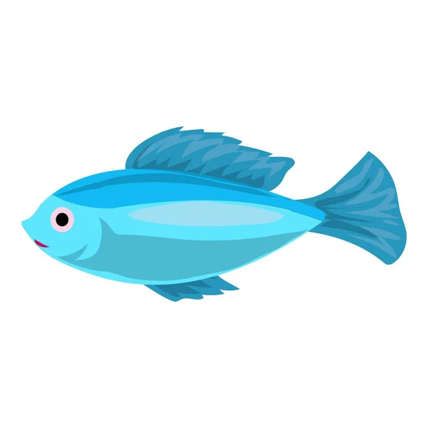 Ícone de peixe azul tropical, estilo cartoon — Vetor de Stock