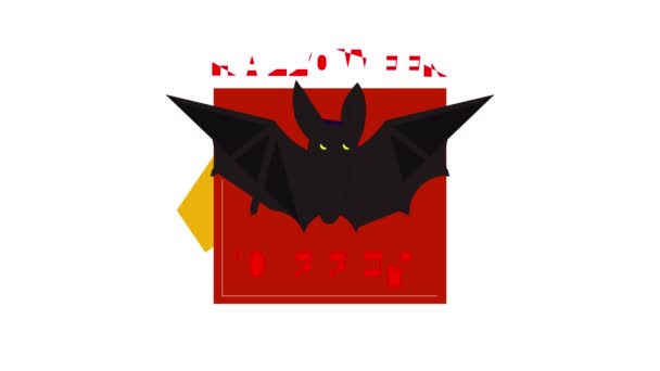 Halloween bat oferta ikona animacja — Wideo stockowe