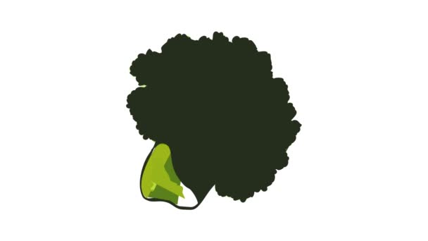 Verse broccoli pictogram animatie — Stockvideo