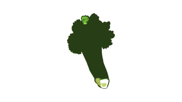 Organic broccoli icon animation — Stock Video