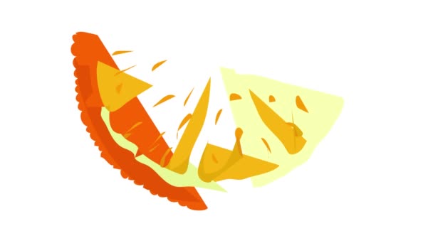 Анімація піктограм помаранчевого шматочка — стокове відео