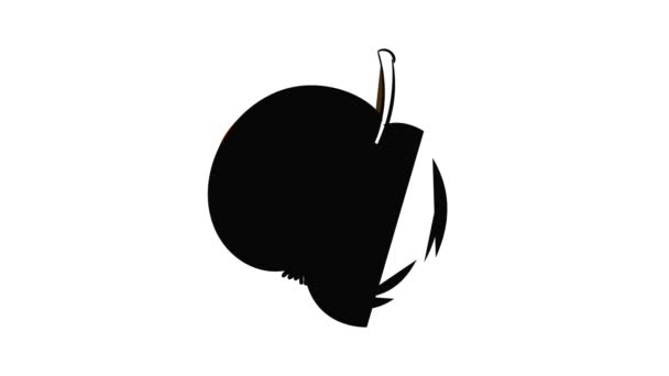Animación icono manzana roja — Vídeos de Stock