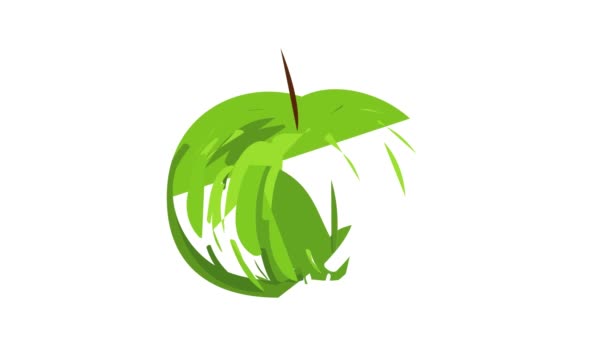 Animace ikon ekologického jablka — Stock video