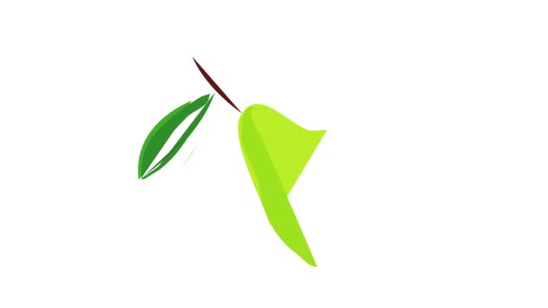 Animacja ikony zielonej gruszki — Wideo stockowe