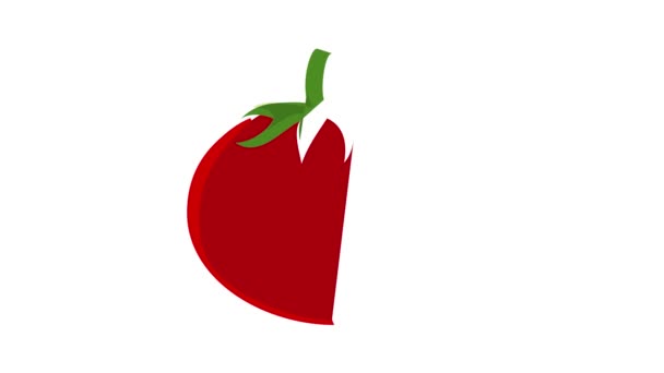 Red eco tomato icon animation — Stock Video