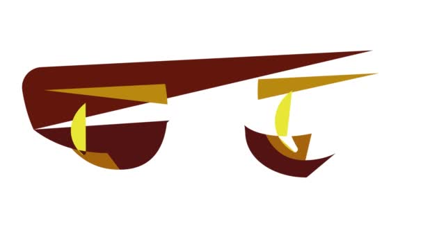 Hipster glasögon ikon animation — Stockvideo