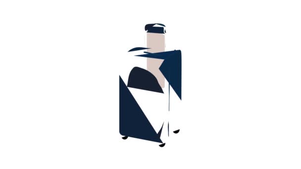 蓝色旅行包图标动画 — 图库视频影像