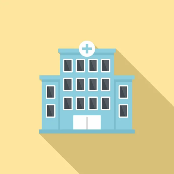 Hospital building icon, flat style — Stock Vector