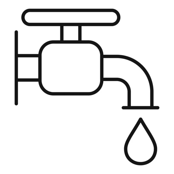 水龙头图标,轮廓样式 — 图库矢量图片