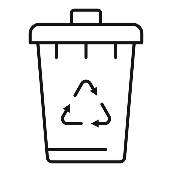 Eco icono cubo de basura, estilo de esquema — Archivo Imágenes Vectoriales