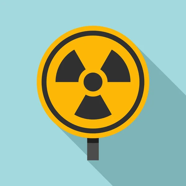 Radioaktiv ikon med biologiska risker, platt stil — Stock vektor