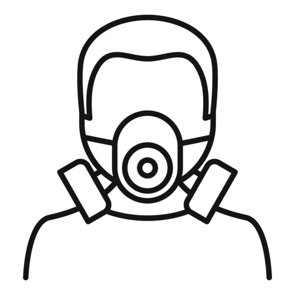 Erkek gaz maskesi simgesi, taslak biçimi — Stok Vektör