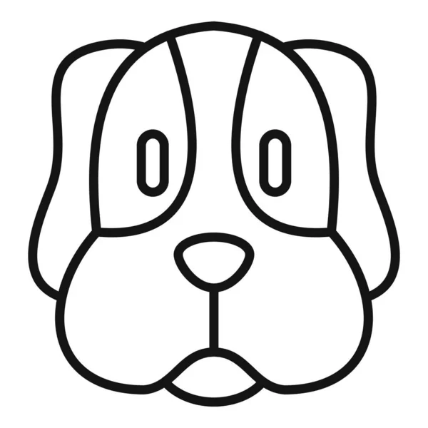 Hundhuvud ikon, kontur stil — Stock vektor