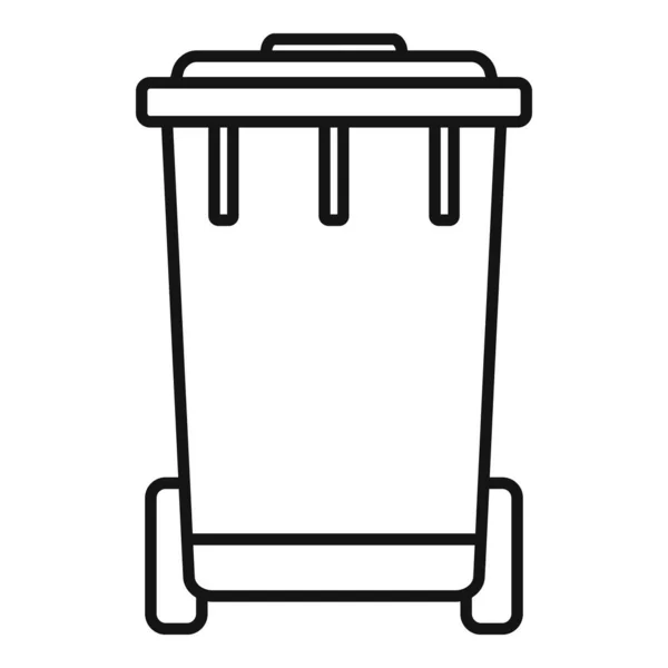 Icono de carro de basura de riesgo biológico, estilo de contorno — Vector de stock