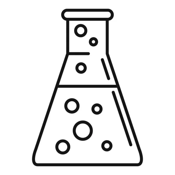 Icono del frasco de poción de riesgo biológico, estilo de contorno — Archivo Imágenes Vectoriales