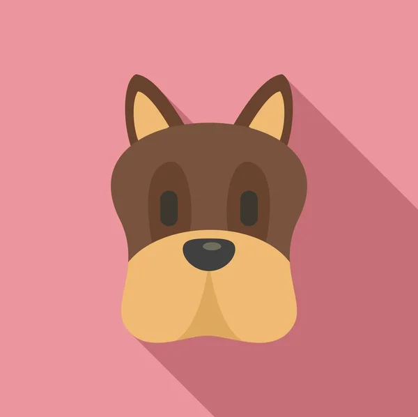 Cute głowy psa ikona, płaski styl — Wektor stockowy