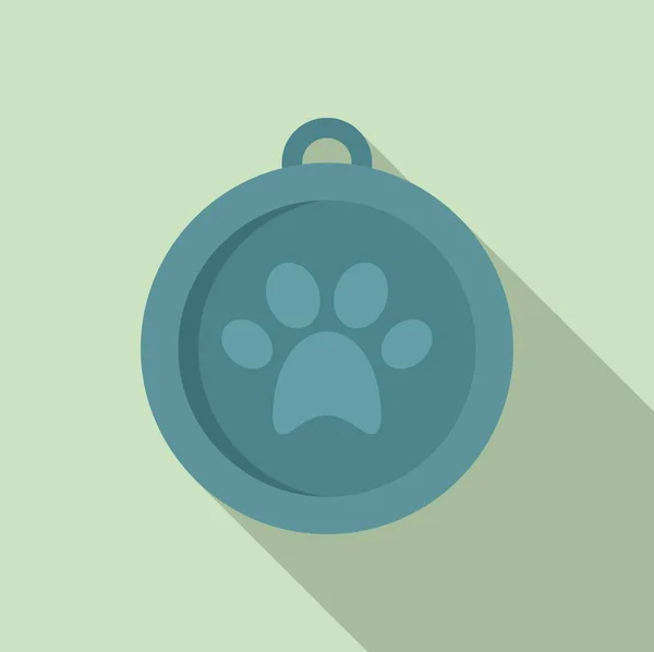 Dog medal icon, flat style — Stock Vector