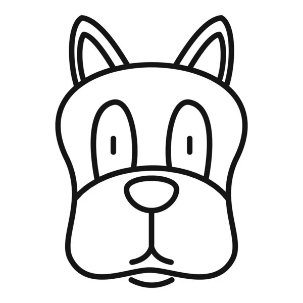 Cute head dog icon, outline style — Stock Vector