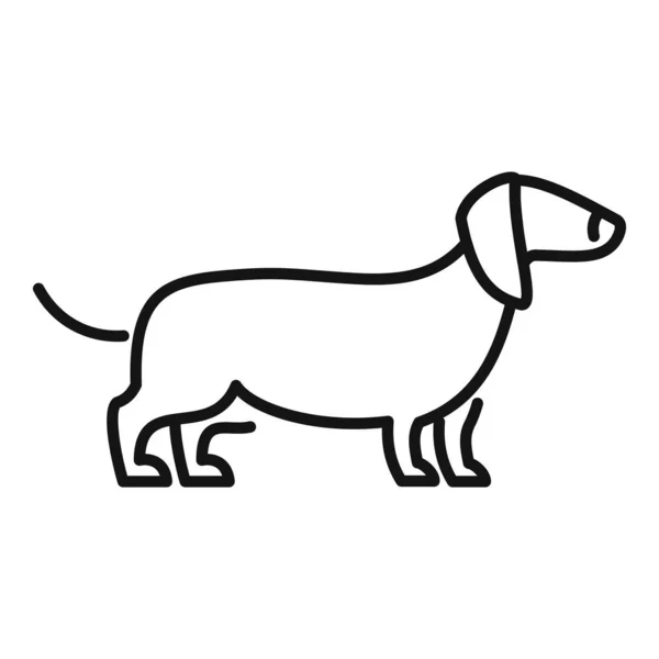 Long dog icon, outline style — Stock Vector