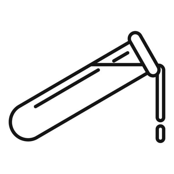Biohazard test tube icon, outline style — Stock Vector