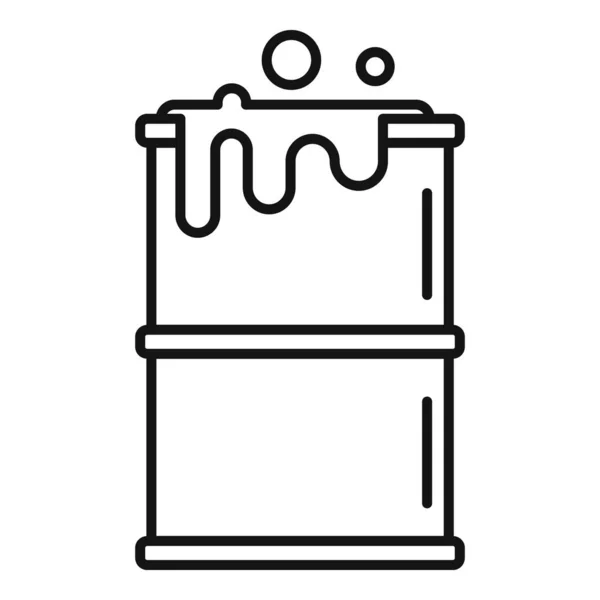 Ref. Biohazard barrel icon, outline style — стоковый вектор