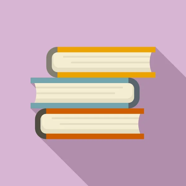 Icono de pila de libros, estilo plano — Vector de stock