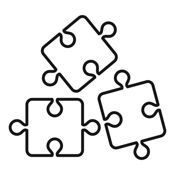 Abilità di vita icona puzzle, stile di contorno — Vettoriale Stock