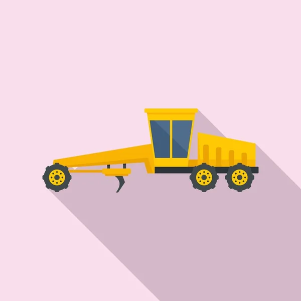 Grader machine icon, flat style — 스톡 벡터