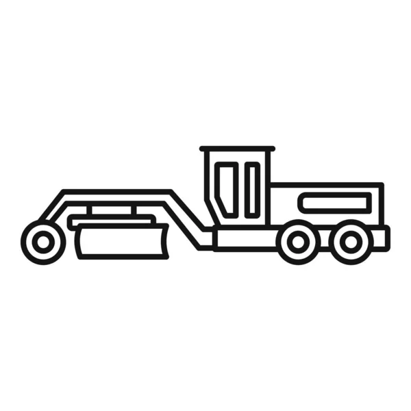 Grader gép traktor ikon, körvonalazott stílus — Stock Vector