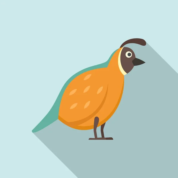 Quail fauna icon, flat style — Stock Vector