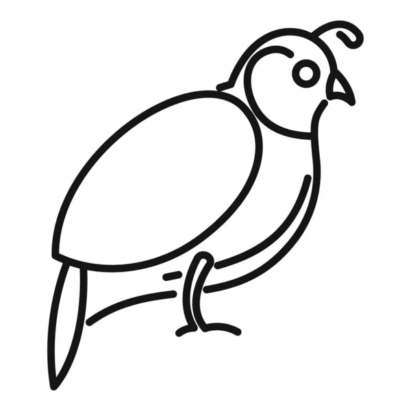 Quail icon, outline style — Stock Vector