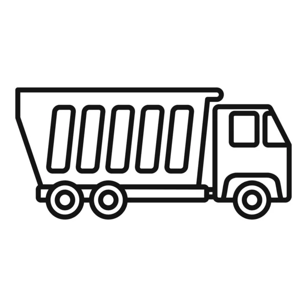 Icono de camión volquete, estilo de esquema — Vector de stock