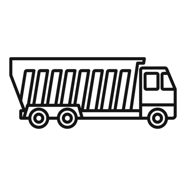 Icono de camión volquete, estilo de contorno — Vector de stock