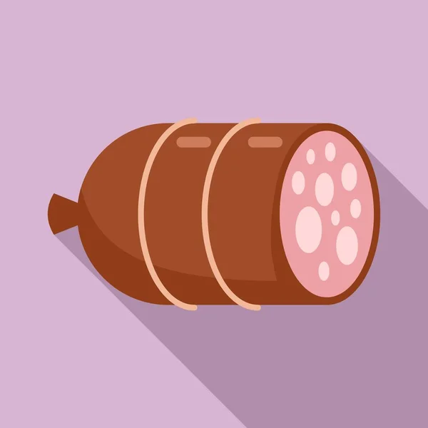 Icono de salchicha salami, estilo plano — Vector de stock